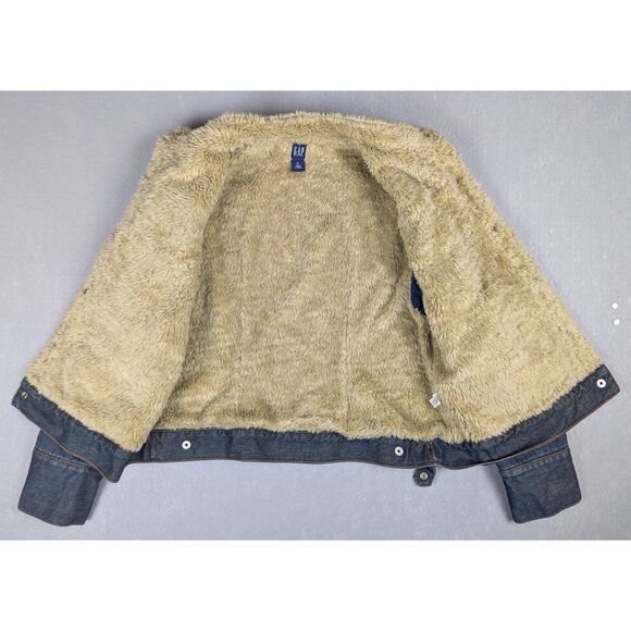 Women's GAP Y2K Vintage Fur Lined Denim Jacket Size XL - Picture 3 of 7